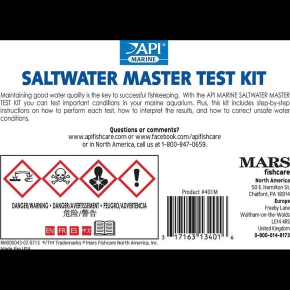 API Saltwater Aquarium Master Test Kit 550 count - BRAND NEW IN SEALED BOX - Picture 4 of 6